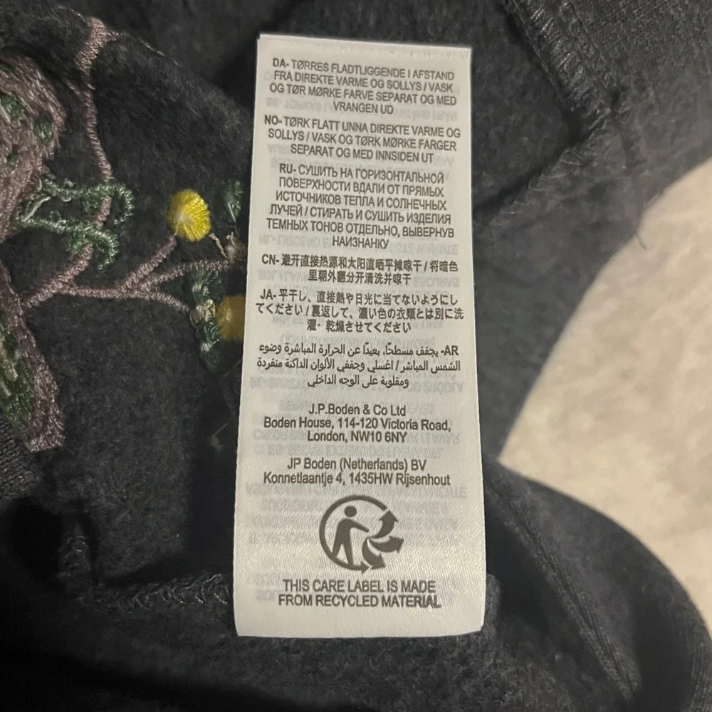 Boden Bird Embroidered Gray Sweater Small - Picture 10 of 16